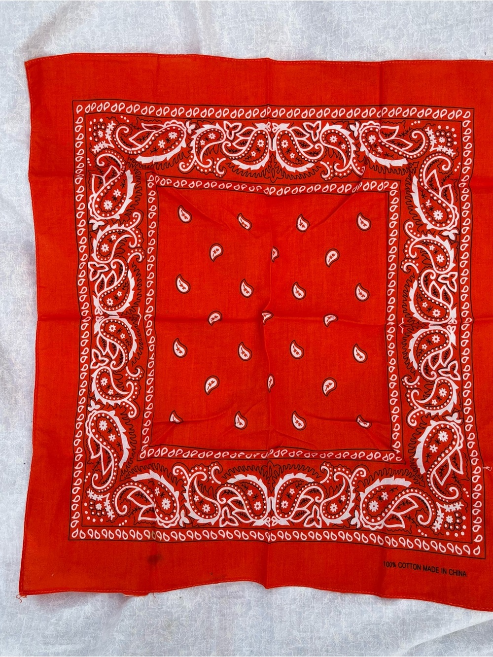 Orange Classic Paisley Bandana Scarf Handkerchief
